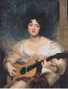 Portrait of Lady Wall Court in making music Thomas